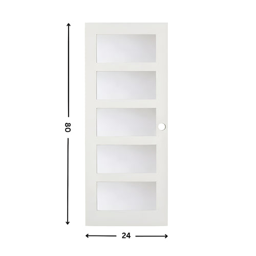 5-Lite Glass Slab Door ( 80" height )