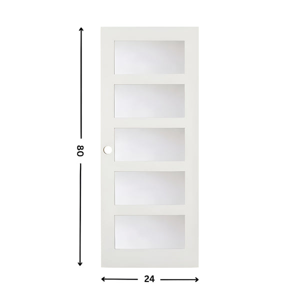 5-Lite Glass Slab Door ( 80" height )