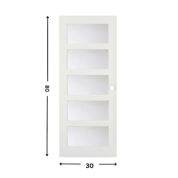 5-Lite Glass Slab Door ( 80" height )