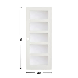 5-Lite Glass Slab Door ( 80" height )