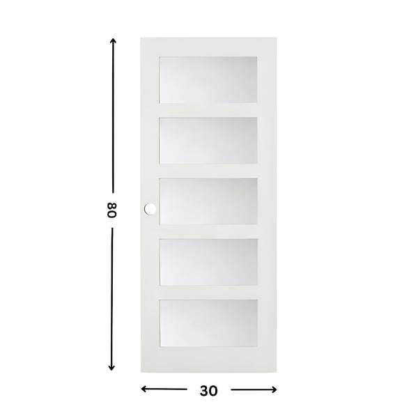 5-Lite Glass Slab Door ( 80" height )