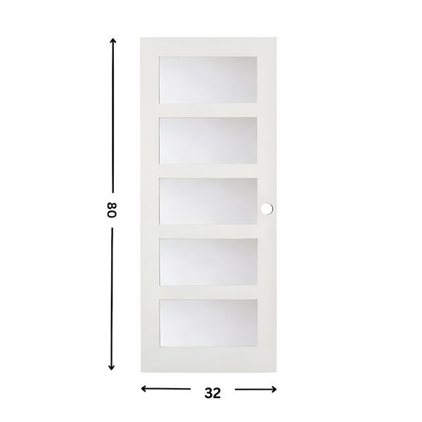 5-Lite Glass Slab Door ( 80" height )