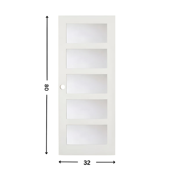 5-Lite Glass Slab Door ( 80" height )