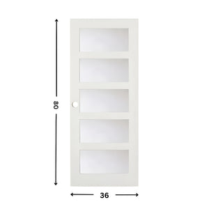 5-Lite Glass Slab Door ( 80" height )
