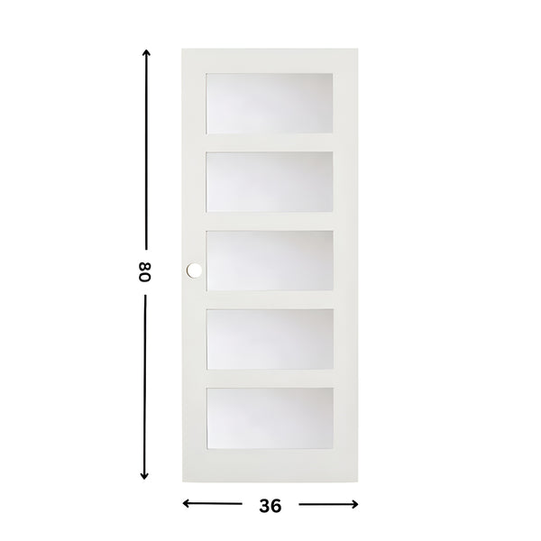 5-Lite Glass Slab Door ( 80" height )