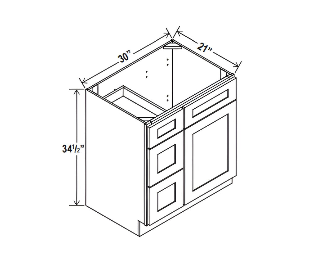 Treasure Chest 30" W Vanity Combo with Drawers