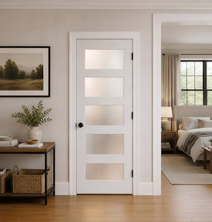 5- Panel Lite Glass Prehung Door (Frosted - 80" height)
