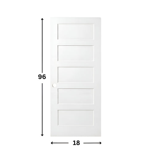 5-panel Prehung Solid Shaker Door ( 96" height )