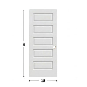 Puerta moldeada de núcleo hueco de 5 paneles con imprimación blanca