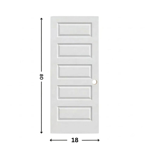 Puerta moldeada de núcleo hueco de 5 paneles con imprimación blanca