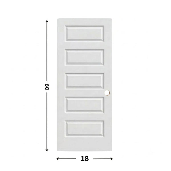 5-panel Prehung Hollow Moulded Door (80" height)
