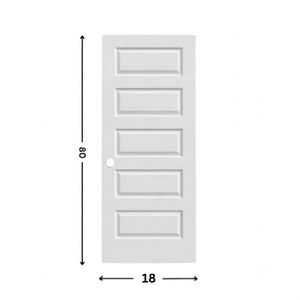 Puerta moldeada de núcleo hueco de 5 paneles con imprimación blanca