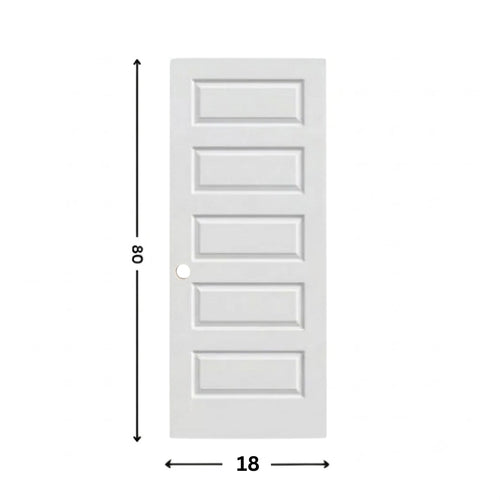 5-panel Prehung Hollow Moulded Door (80" height)