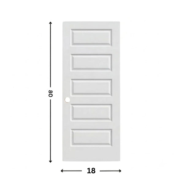 Puerta moldeada de núcleo hueco de 5 paneles con imprimación blanca