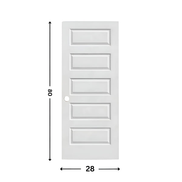 5-panel Prehung Hollow Moulded Door (80" height)