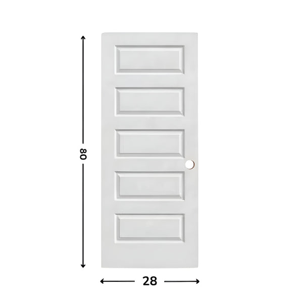 5-panel Prehung Hollow Moulded Door (80" height)
