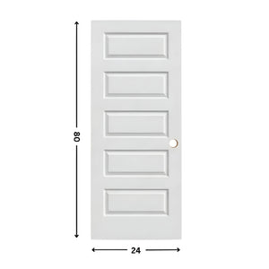 5-panel Prehung Solid Moulded Door (80"  height)
