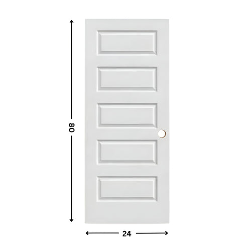 5-panel Prehung Solid Moulded Door (80"  height)