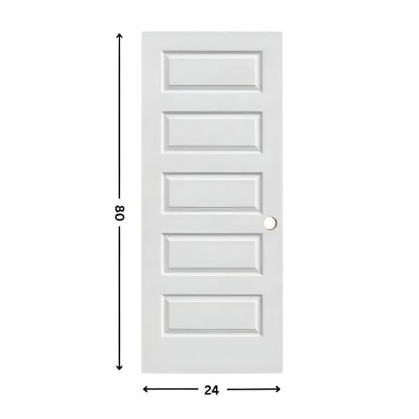Puerta moldeada de núcleo hueco de 5 paneles con imprimación blanca