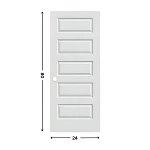 5-panel Prehung Solid Moulded Door (80"  height)