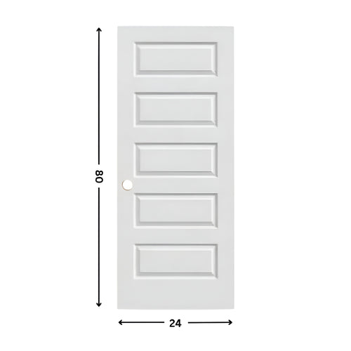 5-panel Prehung Solid Moulded Door (80" height)