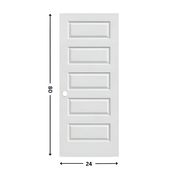 5-panel Prehung Solid Moulded Door (80"  height)