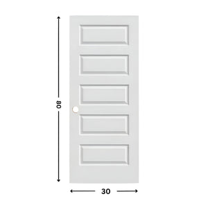 5-panel Prehung Solid Moulded Door (80"  height)