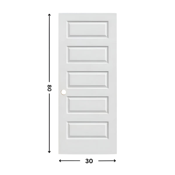 5-panel Prehung Solid Moulded Door (80"  height)