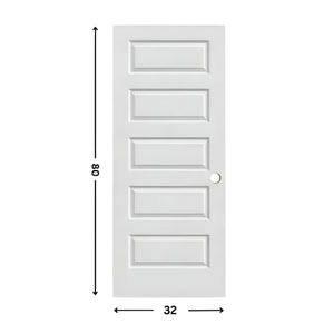 5-panel Prehung Solid Moulded Door (80"  height)