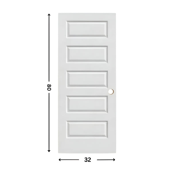 5-panel Prehung Solid Moulded Door (80"  height)