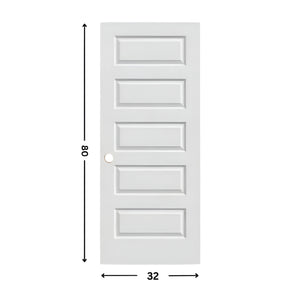 5-panel Prehung Solid Moulded Door (80"  height)