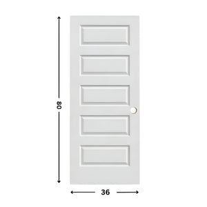 5-panel Prehung Solid Moulded Door (80"  height)