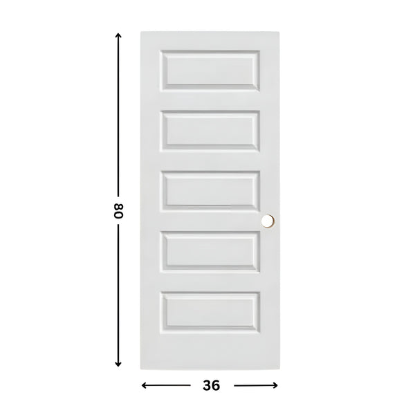 5-panel Prehung Solid Moulded Door (80"  height)