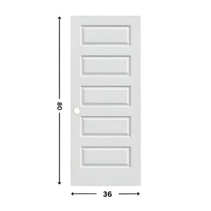 5-panel Prehung Solid Moulded Door (80"  height)