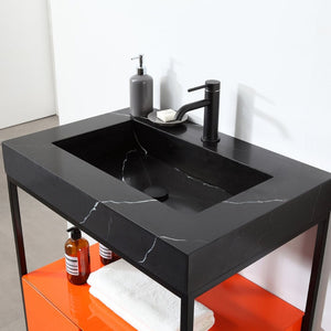 MUEBLES DE BAÑO TEXEL DE 30” ROJO ÁMBAR/NEGRO