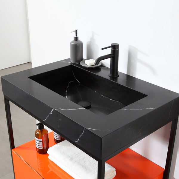 MUEBLES DE BAÑO TEXEL DE 30” ROJO ÁMBAR/NEGRO