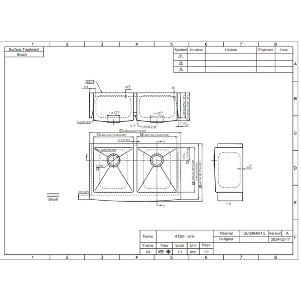 Double Bowl Farmhouse Apron 50/50-3321