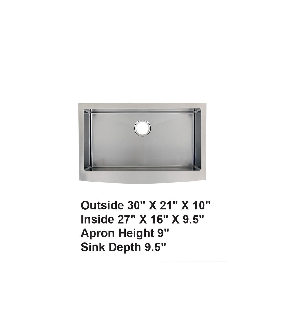 Single Bowl Farmhouse Apron Front Stainless Steel Sink