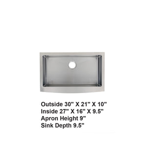 Single Bowl Farmhouse Apron Front Stainless Steel Sink