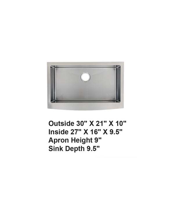 Single Bowl Farmhouse Apron Front Stainless Steel Sink
