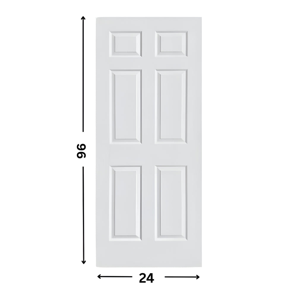 Puerta moldeada de núcleo hueco de 6 paneles con imprimación blanca