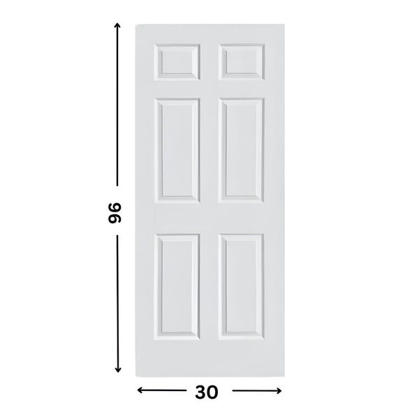 6-panel Prehung Hollow Moulded Door (80" height )
