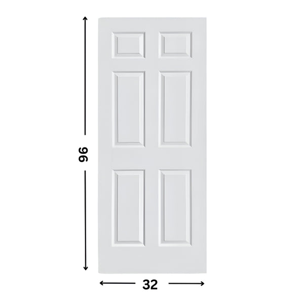 6-panel Prehung Hollow Moulded Door (80" height )