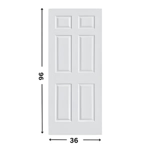 6-panel Prehung Hollow Moulded Door (80" height )