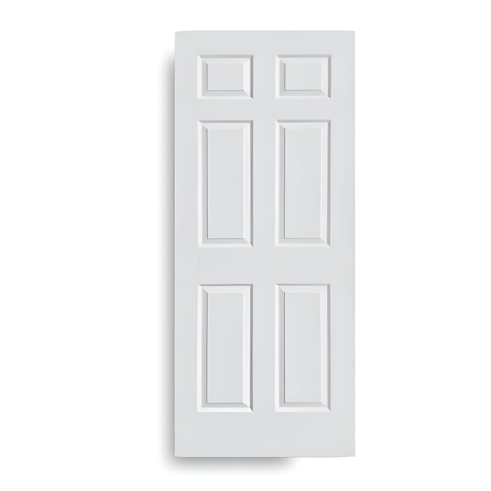 Puerta moldeada de núcleo hueco de 6 paneles con imprimación blanca