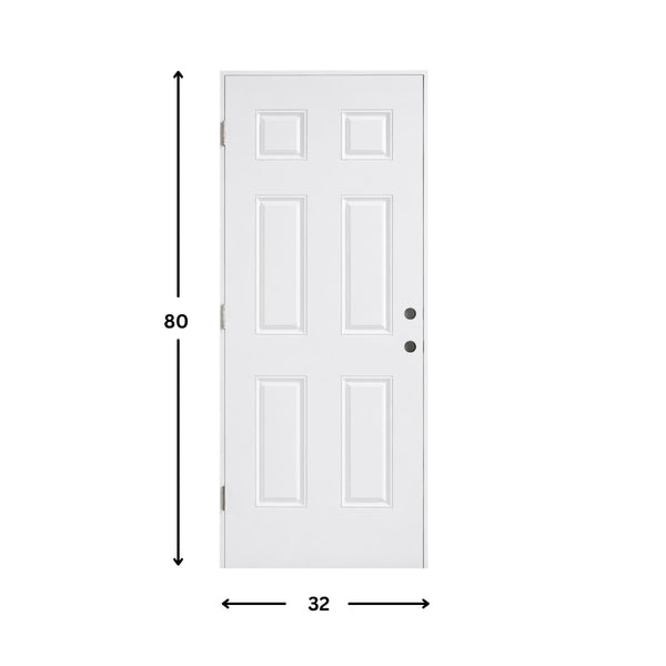 6-Panel Fiber Glass Prehung Door ( 80" height )