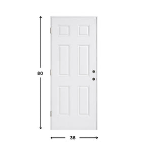 6-Panel Fiber Glass Prehung Door ( 80" height )