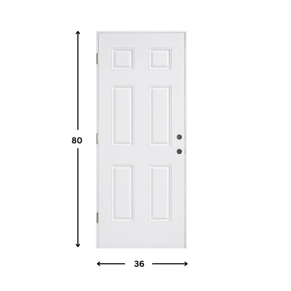6-Panel Fiber Glass Prehung Door ( 80" height )