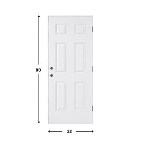 6-Panel Fiber Glass Prehung Door ( 80" height )