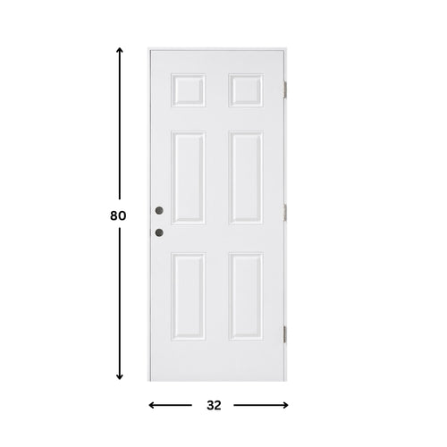 6-Panel Fiber Glass Prehung Door ( 80" height )